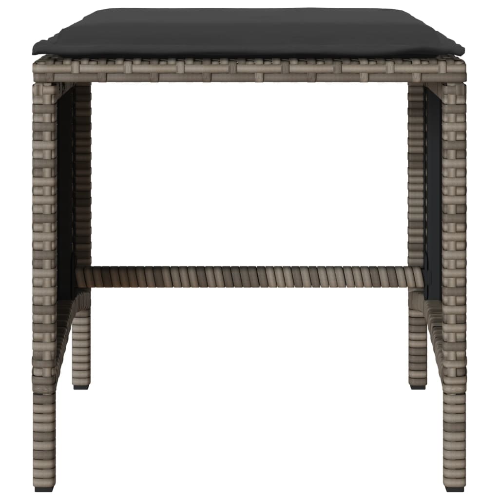 4 Piece Garden Sofa Set with Cushions Grey Poly Rattan