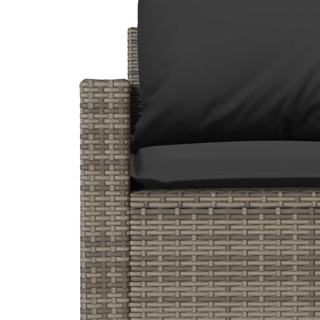 4 Piece Garden Sofa Set with Cushions Grey Poly Rattan
