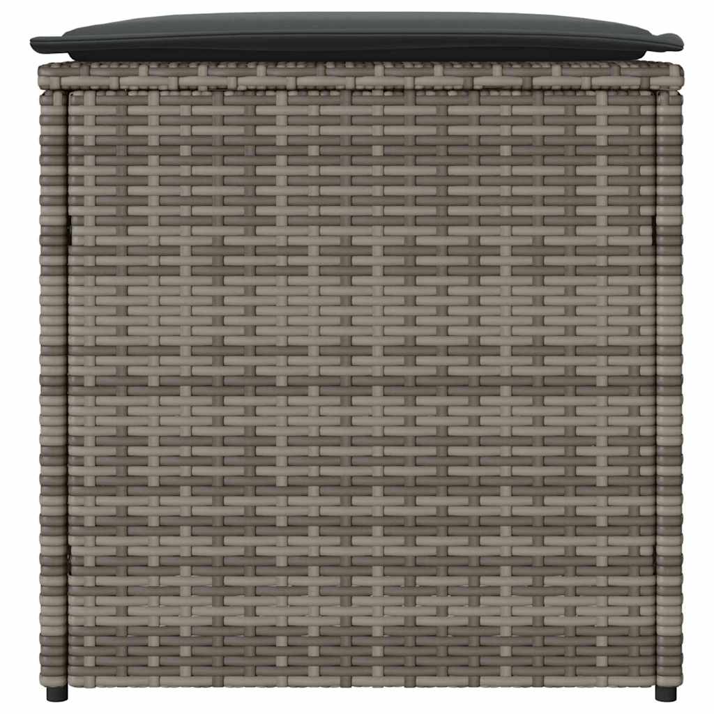 Cushion Box with Storage Grey 50 x 50 x 50 cm Poly Rattan