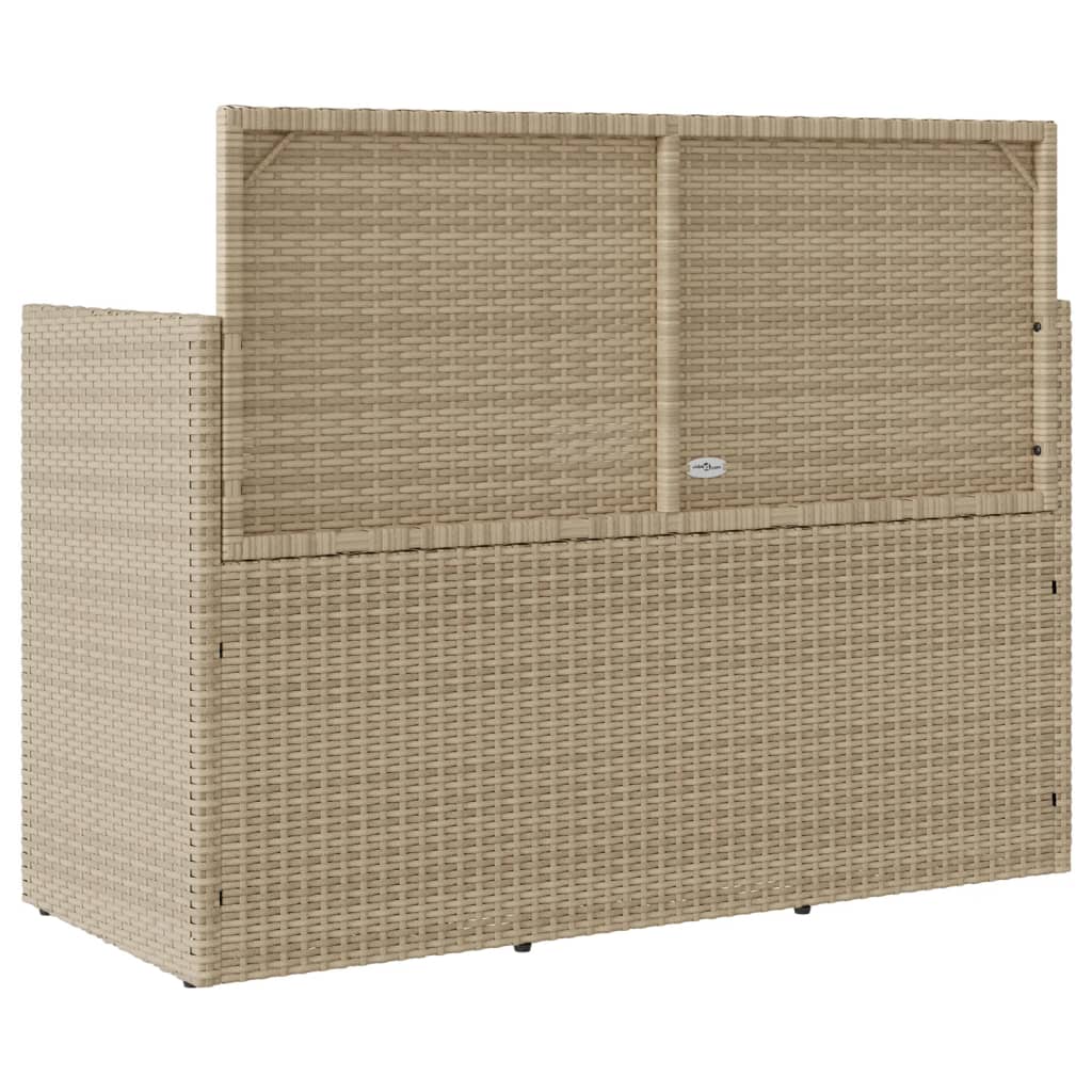 Garden Bench with Cushions Beige Poly Rattan