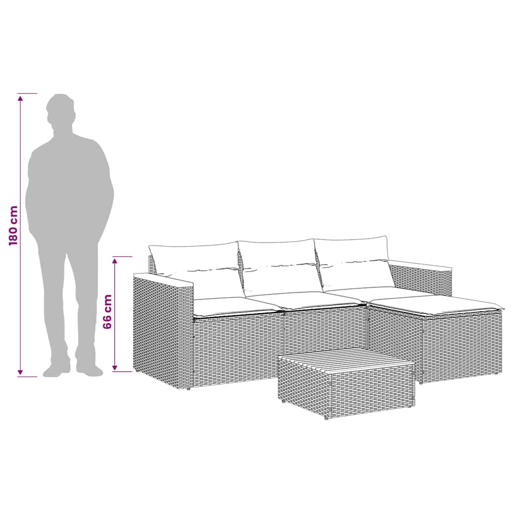 3 Piece Garden Sofa Set with Cushions Black Poly Rattan
