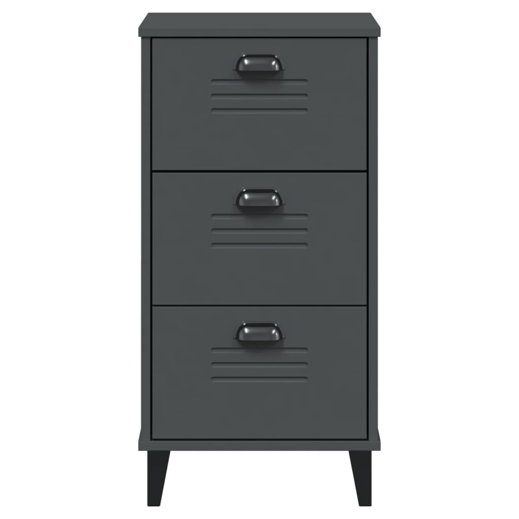 Bedside Cabinet VIKEN Anthracite Grey Engineered Wood