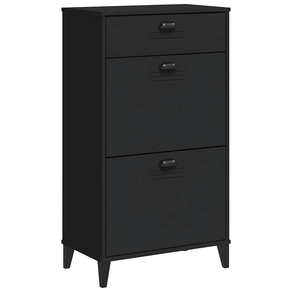 Shoe Cabinet "VIKEN" Black Engineered Wood