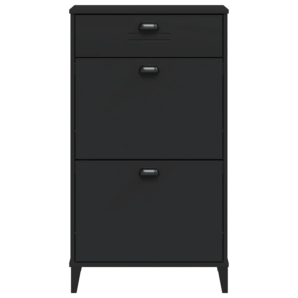 Shoe Cabinet "VIKEN" Black Engineered Wood