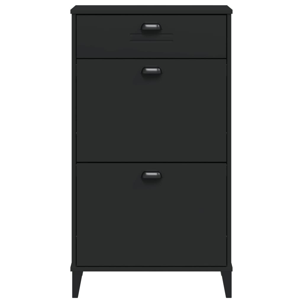 Shoe Cabinet VIKEN Black Engineered Wood