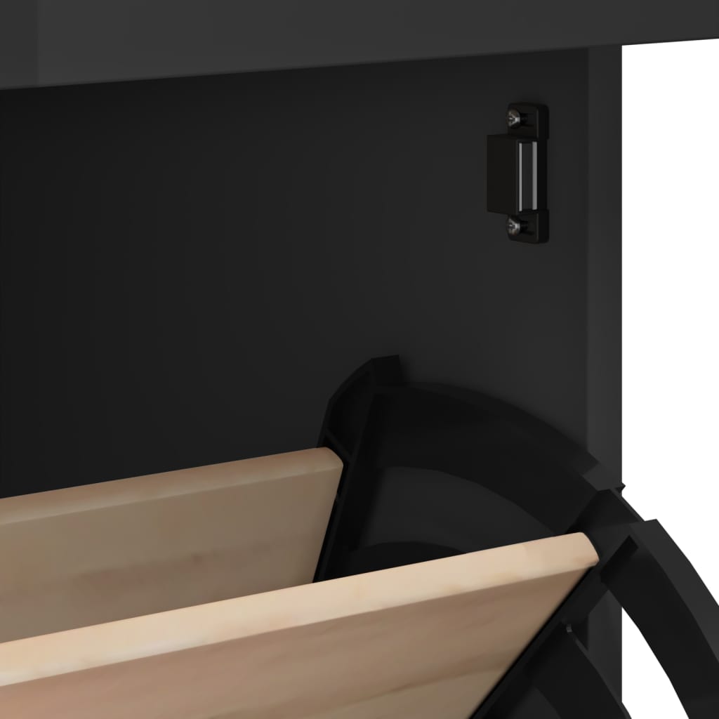 Shoe Cabinet "VIKEN" Black Engineered Wood