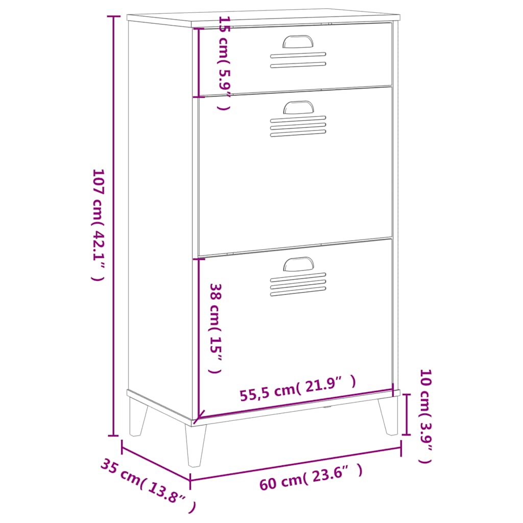 Shoe Cabinet "VIKEN" Black Engineered Wood