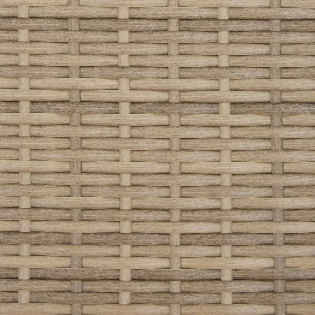 Garden Sofa 2-Seater with Parasol and Stools Beige Poly Rattan