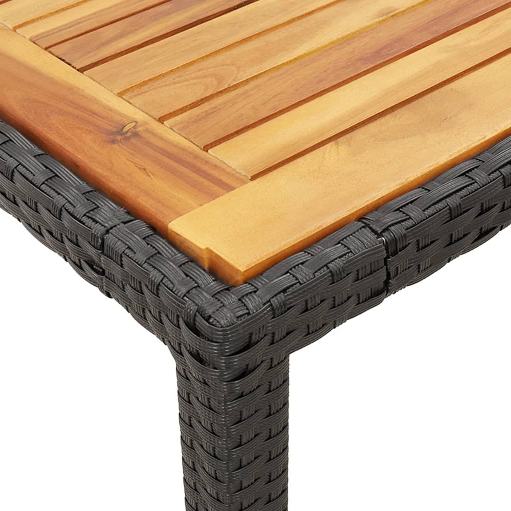 3 Piece Garden Dining Set with Cushions Black Poly Rattan
