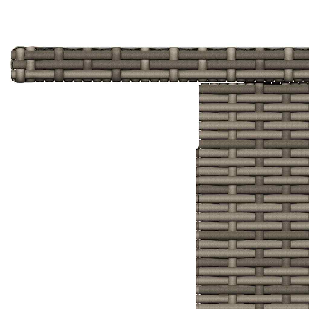 Garden Table with Glass Top Grey 100x55x73 cm Poly Rattan