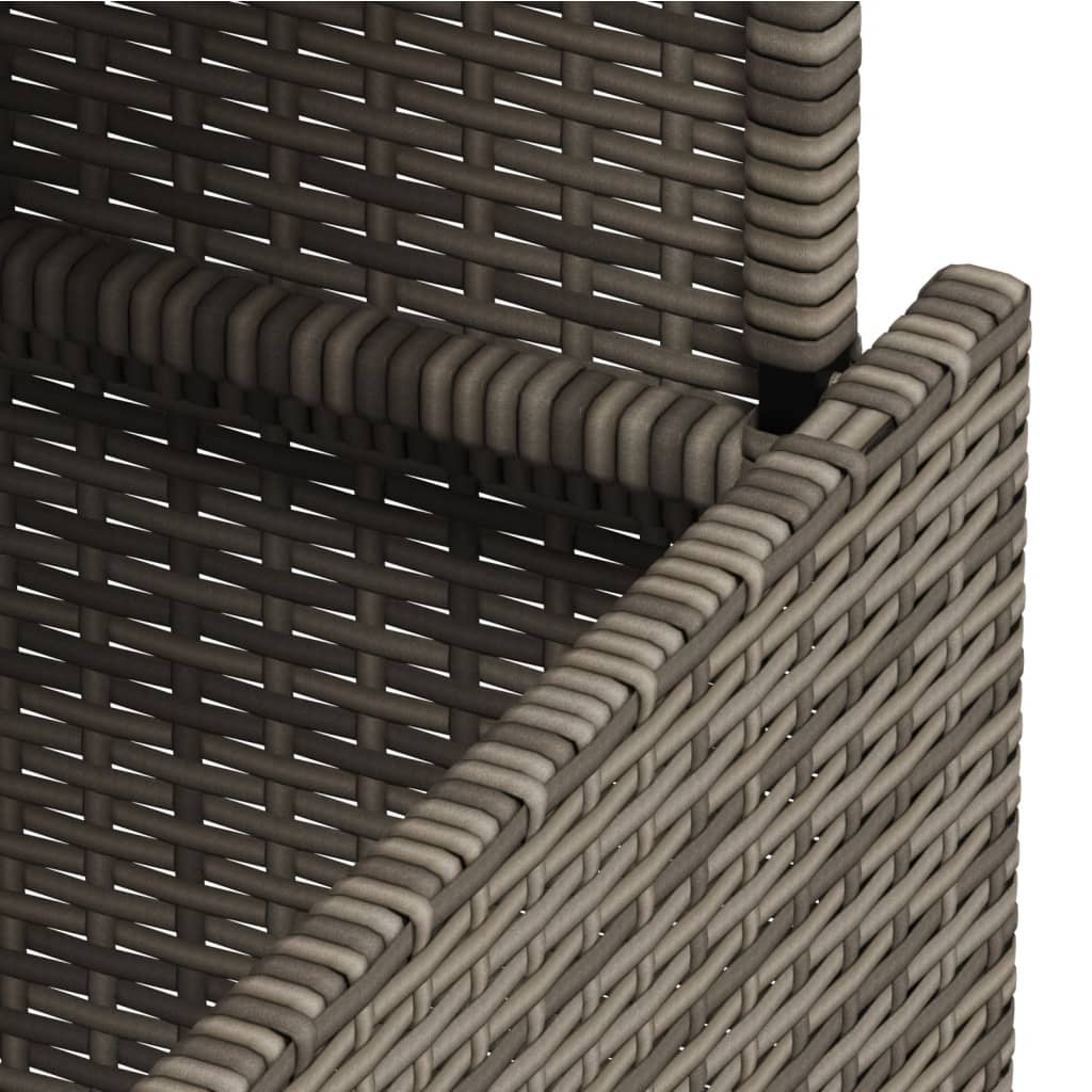 Garden Table Grey 100x55x73 cm Poly Rattan and Acacia Wood