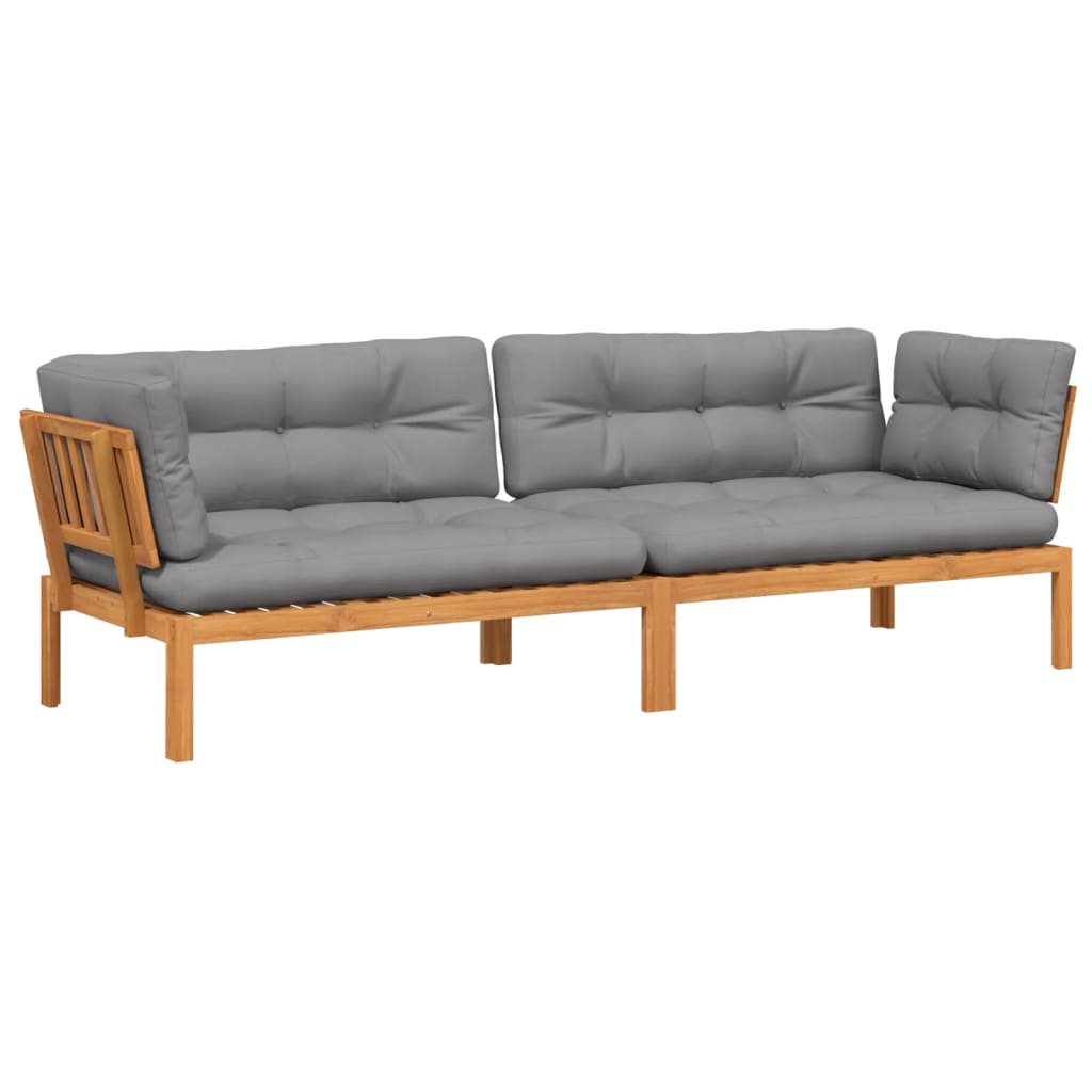 Garden Pallet Corner Sofas with Cushions 2 pcs Solid Wood Acacia