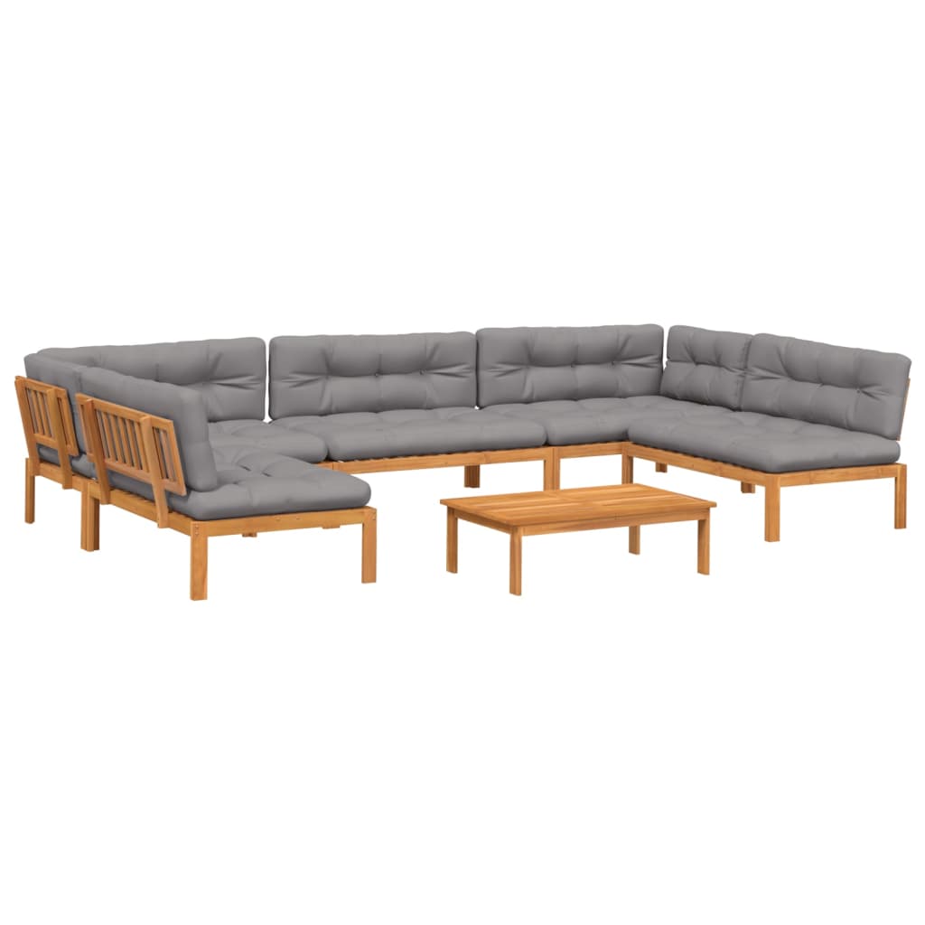 6 Piece Garden Pallet Sofa Set with Cushions Solid Wood Acacia