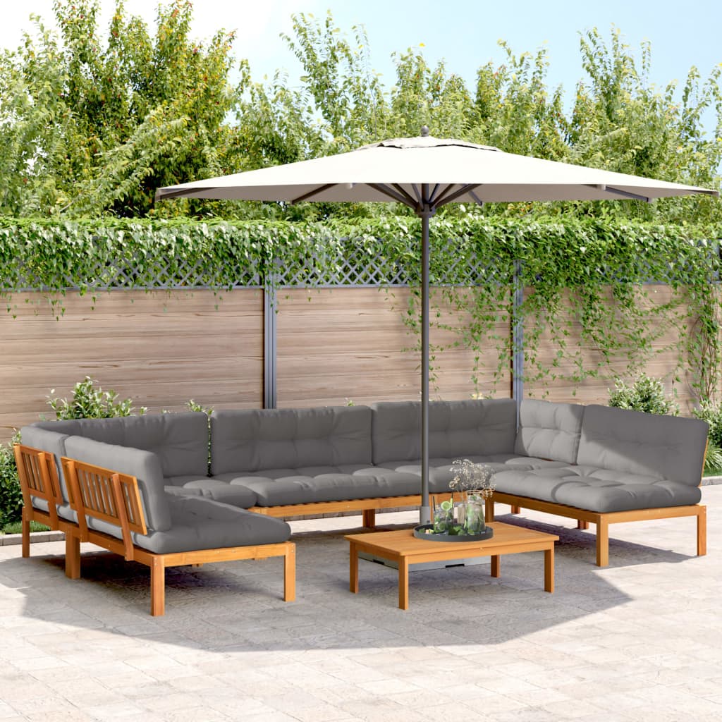 6 Piece Garden Pallet Sofa Set with Cushions Solid Wood Acacia