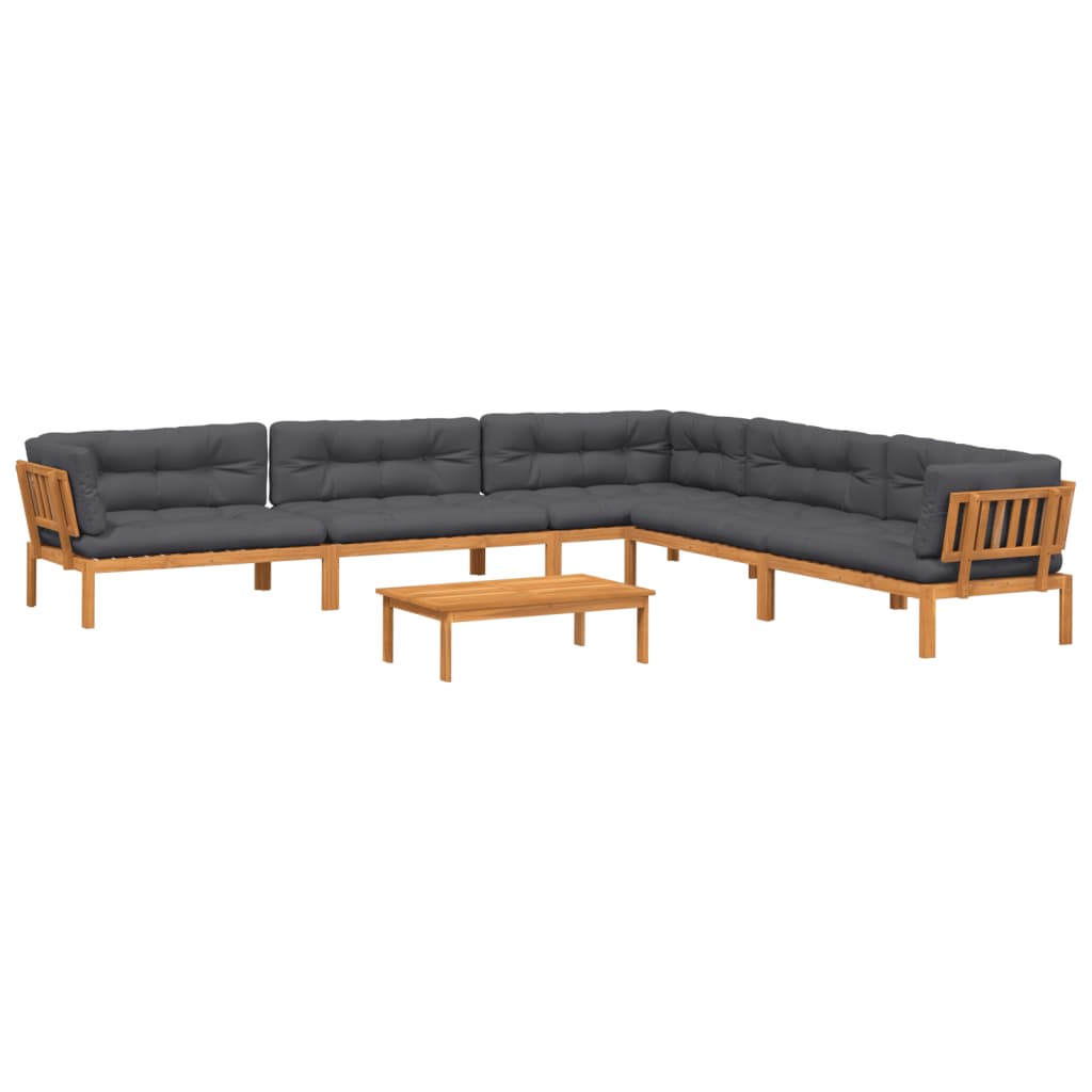6 Piece Garden Pallet Sofa Set with Cushions Solid Wood Acacia