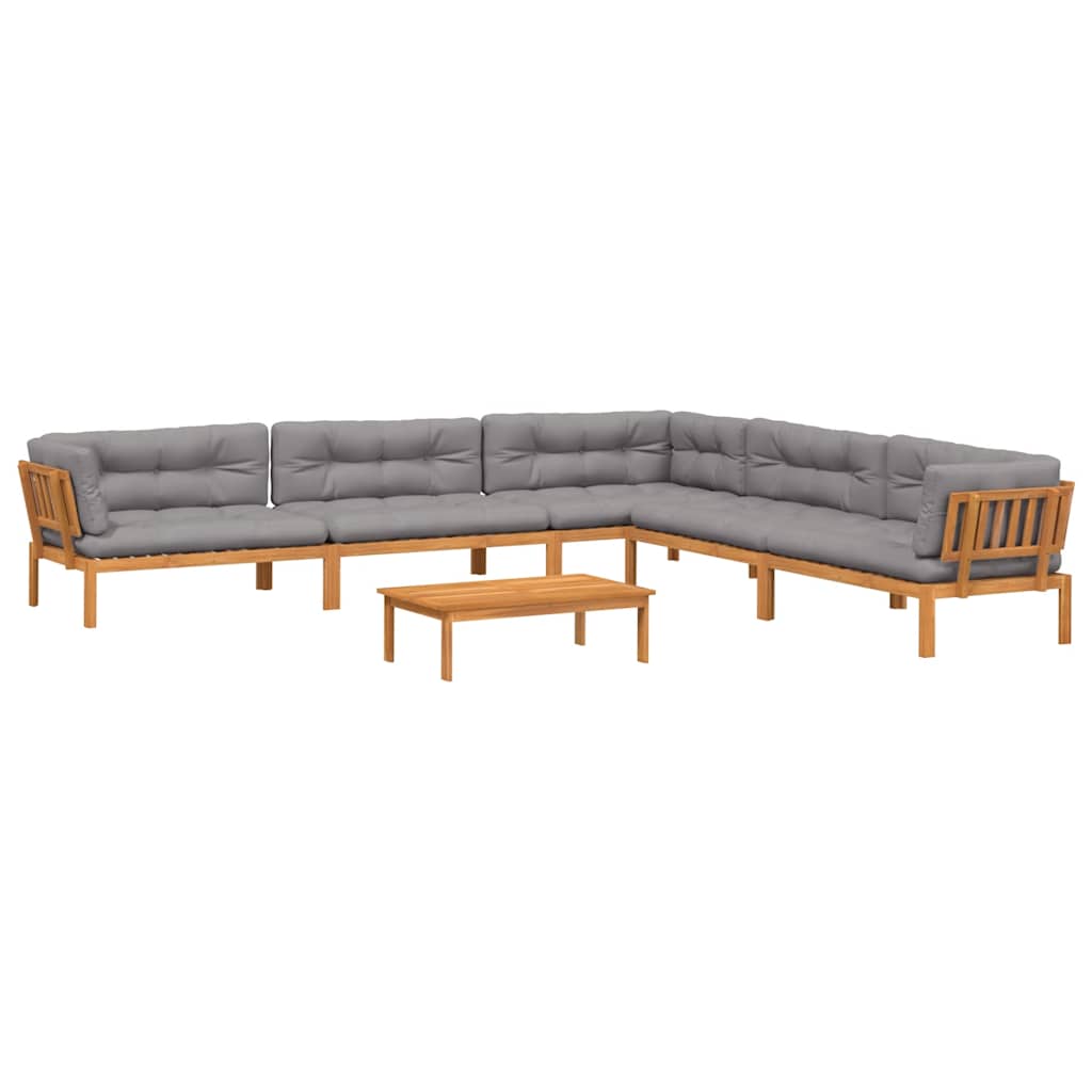6 Piece Garden Pallet Sofa Set with Cushions Solid Wood Acacia