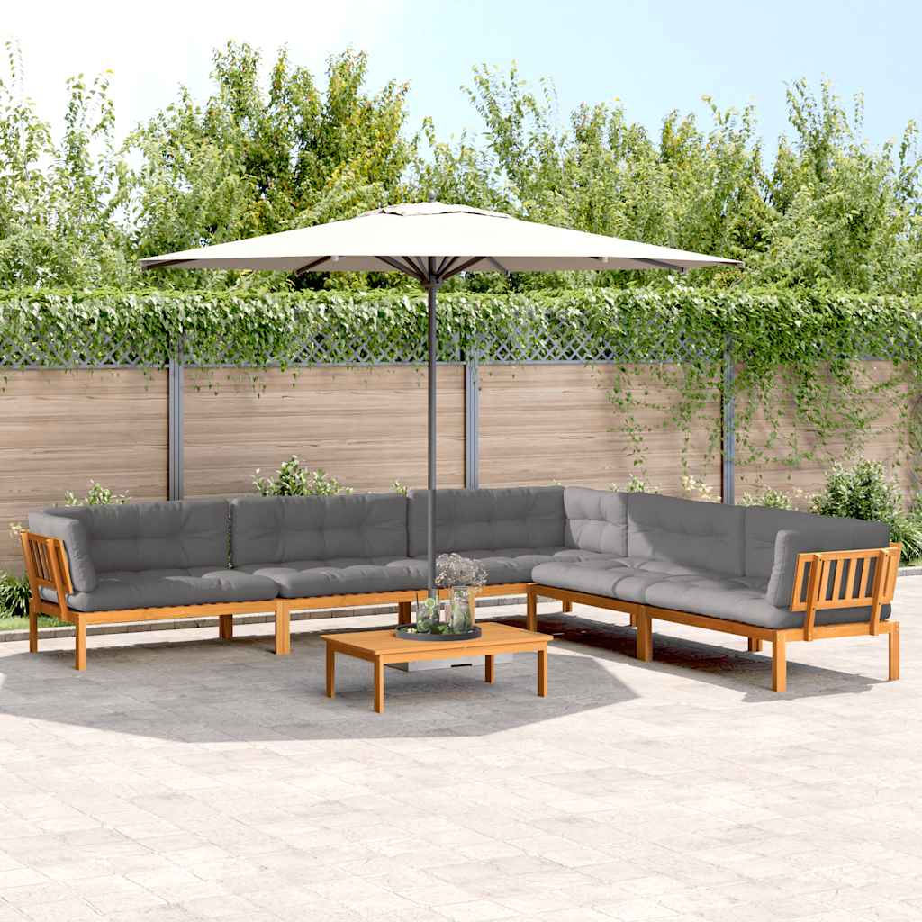 6 Piece Garden Pallet Sofa Set with Cushions Solid Wood Acacia