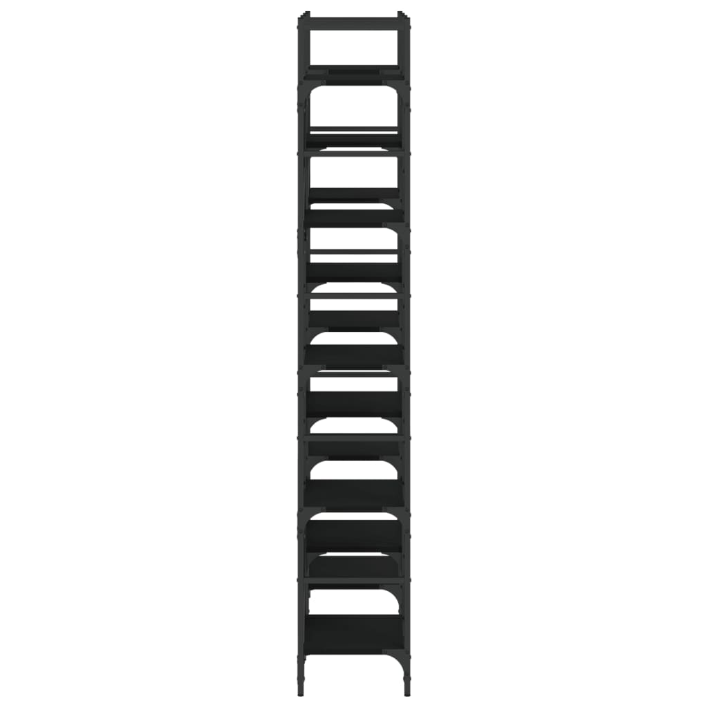 Bookshelf Black 127.5x28.5x172.5 cm Engineered Wood
