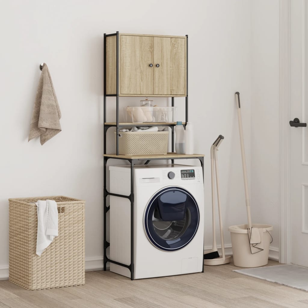 Washing Machine Cabinet Sonoma Oak 68x48.5x194 cm Engineered Wood
