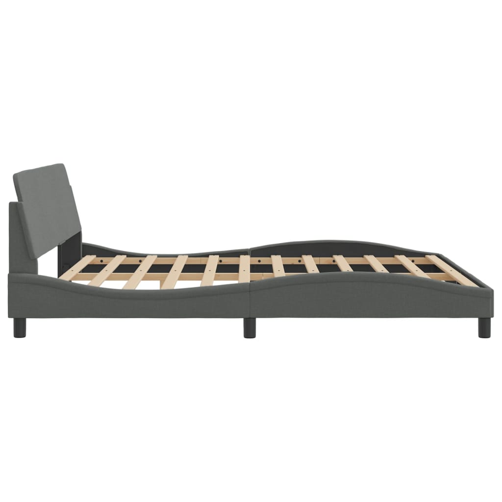 Bed Frame "Dover" Dark Grey 180x200 cm King Fabric