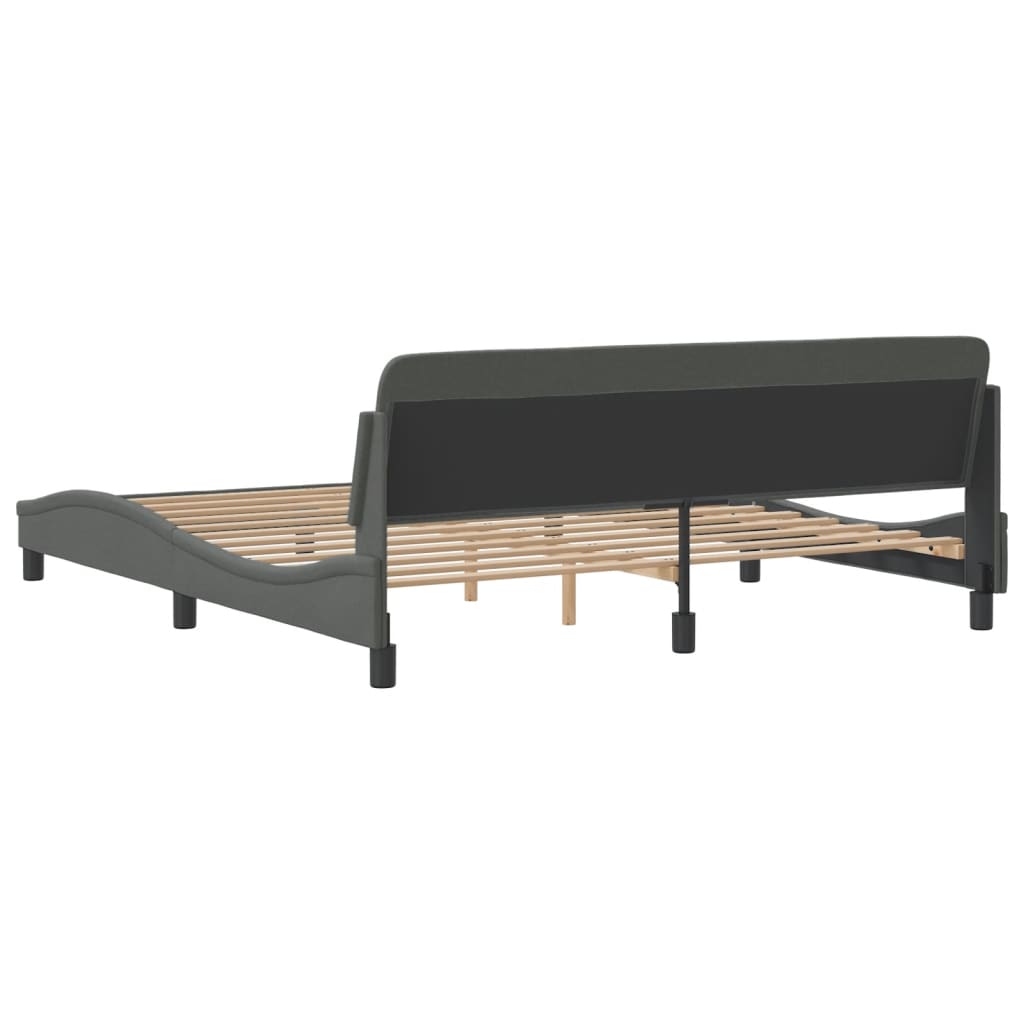 Bed Frame "Dover" Dark Grey 180x200 cm King Fabric