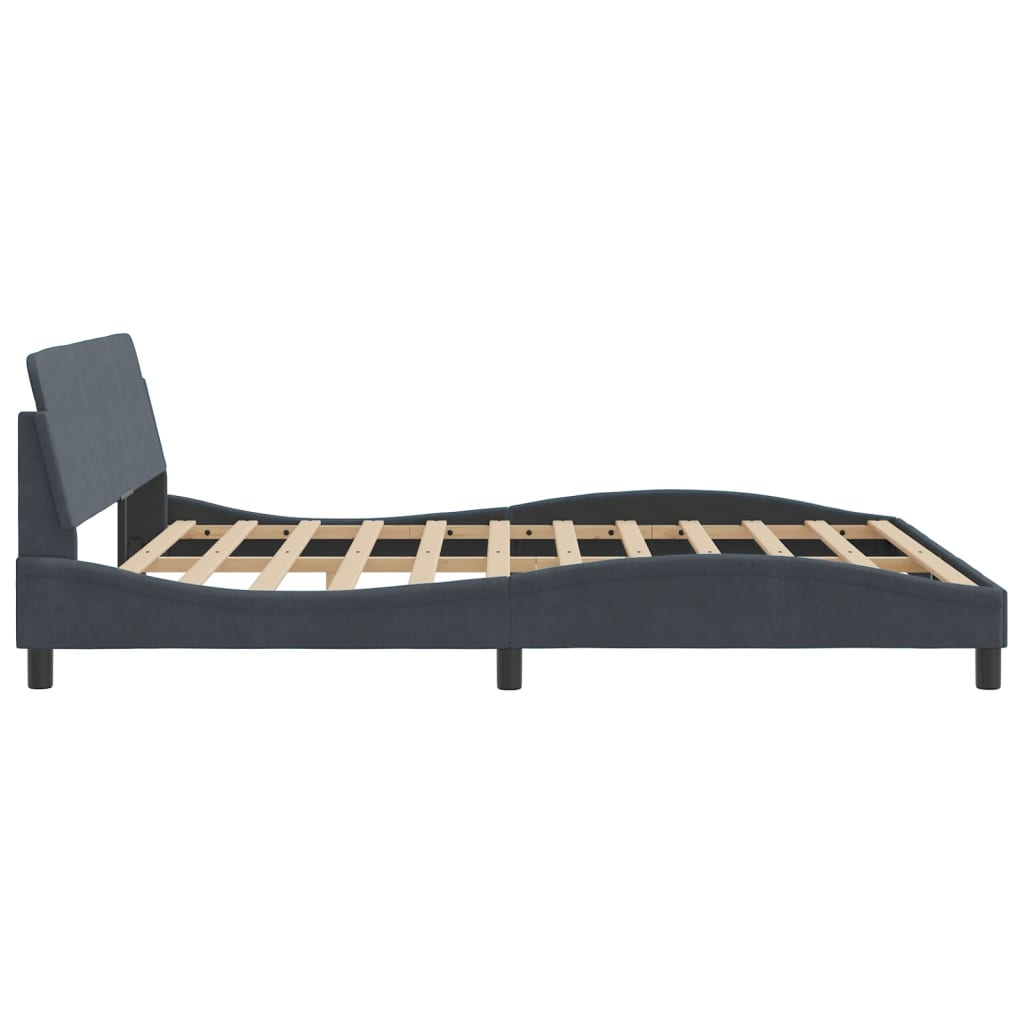 Bed Frame "Dover" Dark Grey 180x200 cm King Velvet