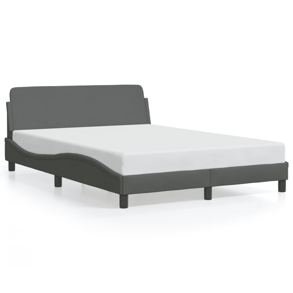 Bed Frame "Dover" Dark Grey 137x190 cm Double Fabric