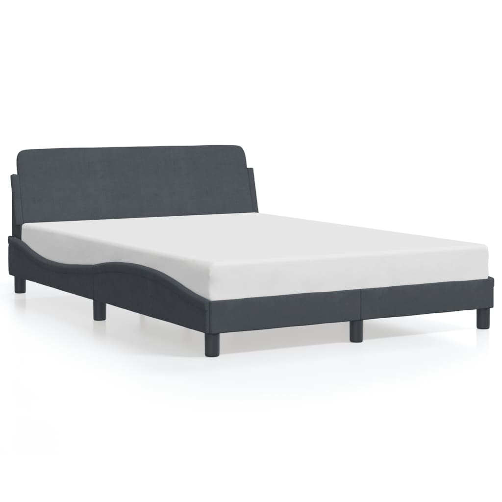 Bed Frame "Dover" Dark Grey 137x190 cm Double Velvet