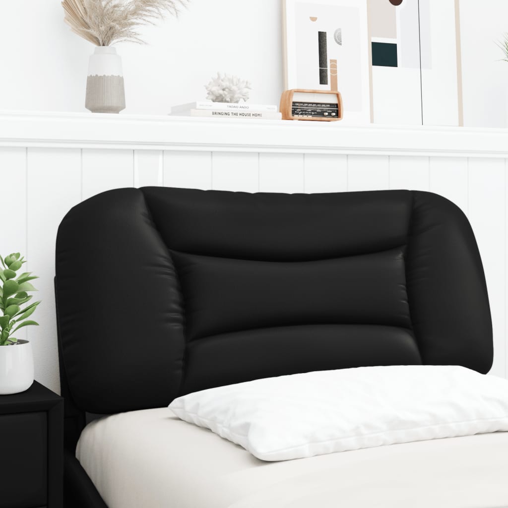 Headboard Cushion "Hvar" Black 90 cm Faux Leather