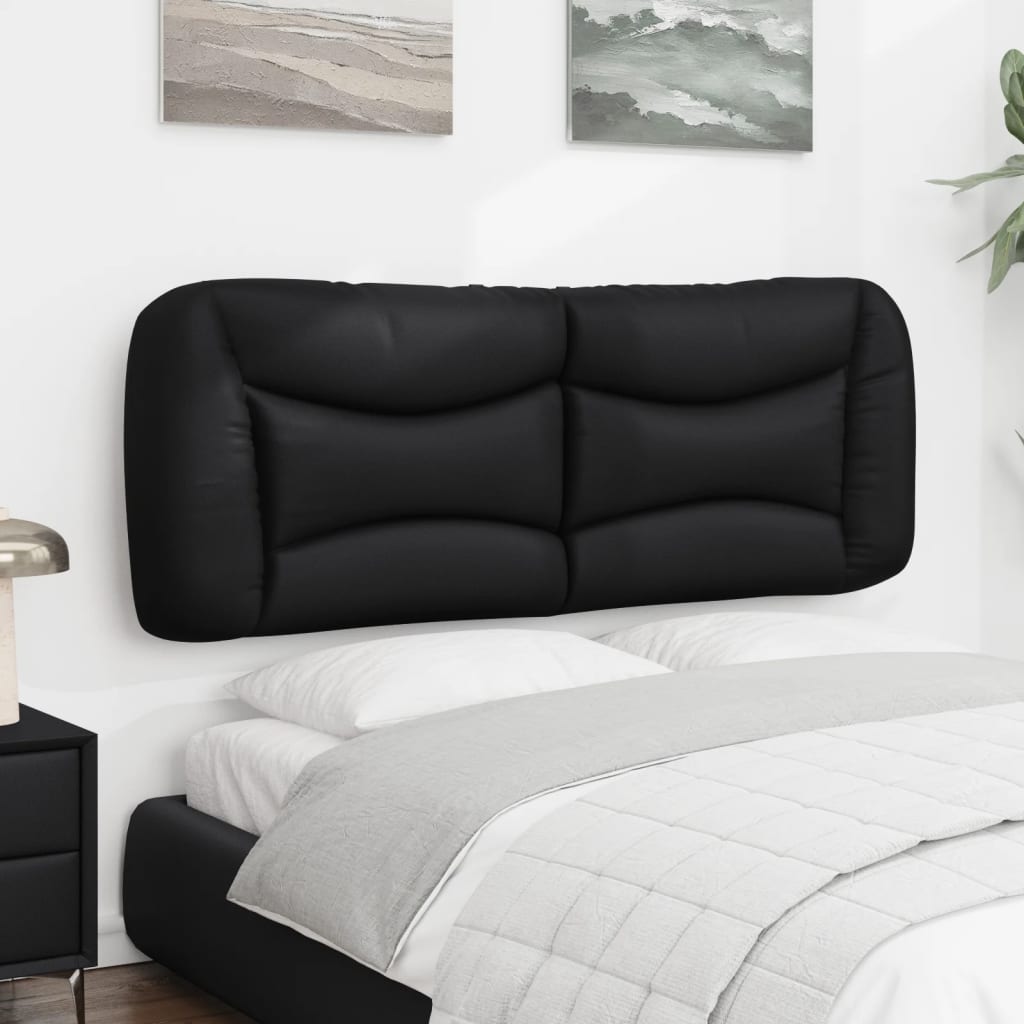 Headboard Cushion "Hvar" Black 137 cm Double Faux Leather