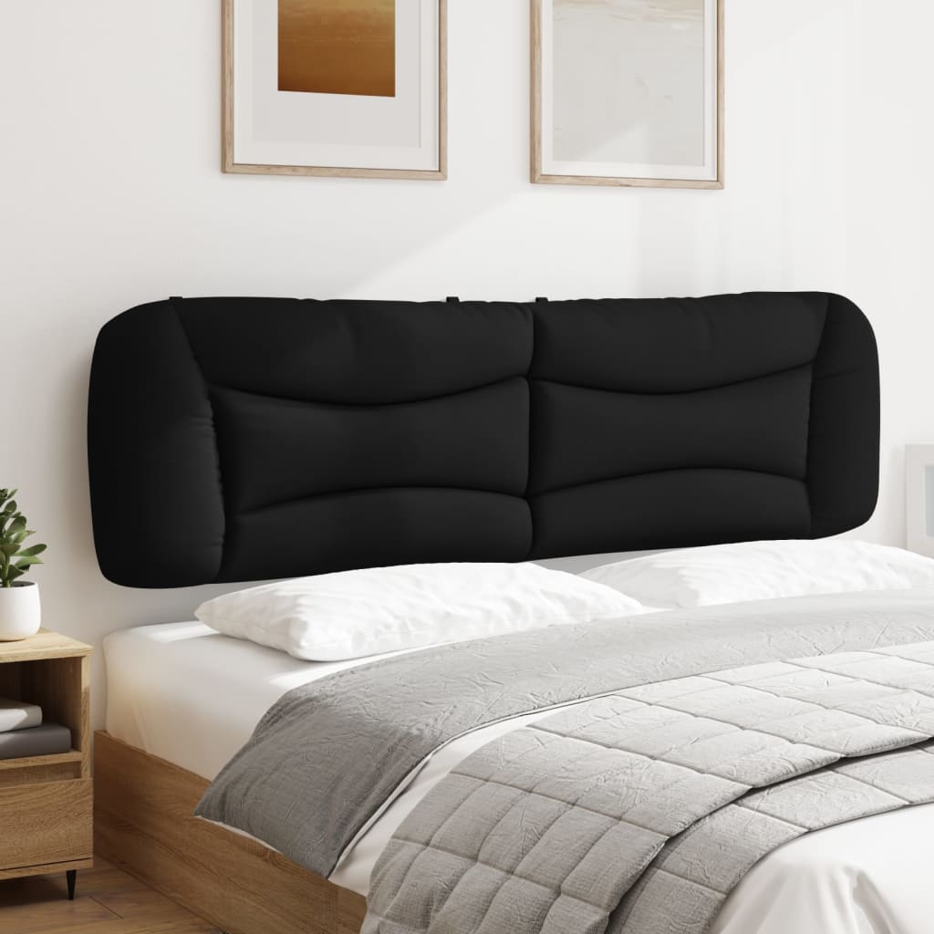 Headboard Cushion "Hvar" Black 180 cm Fabric