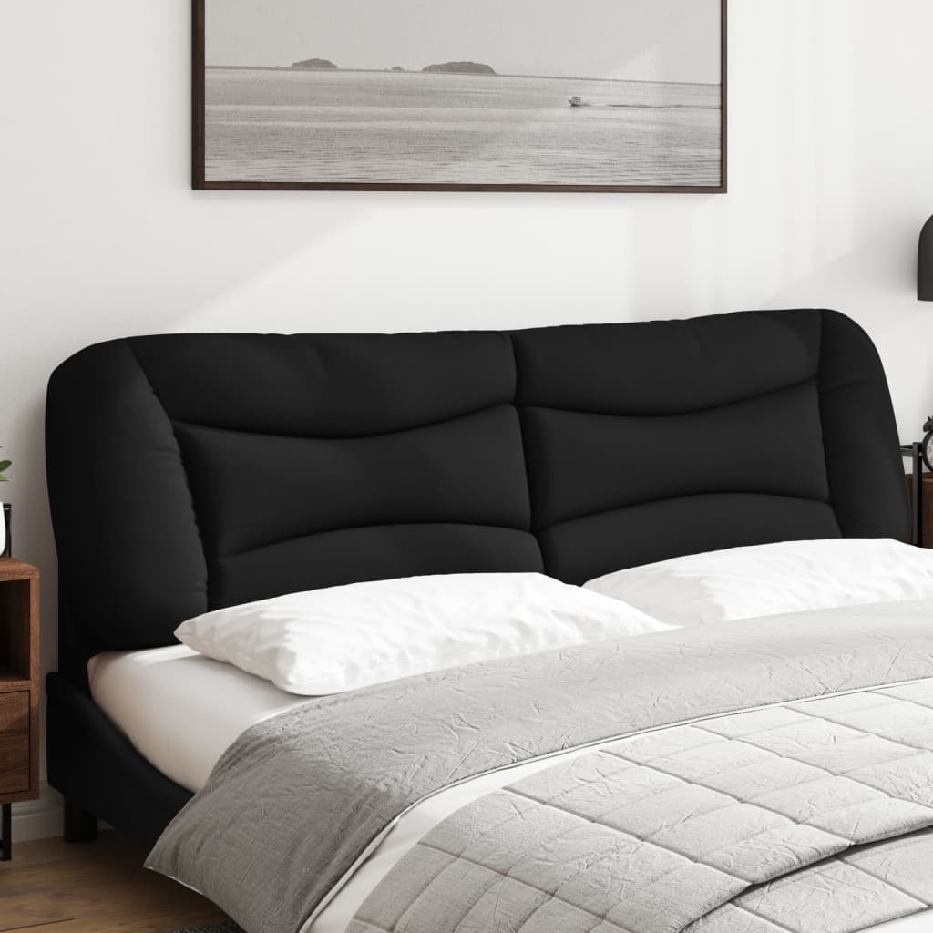 Headboard Cushion "Hvar" Black 180 cm Fabric