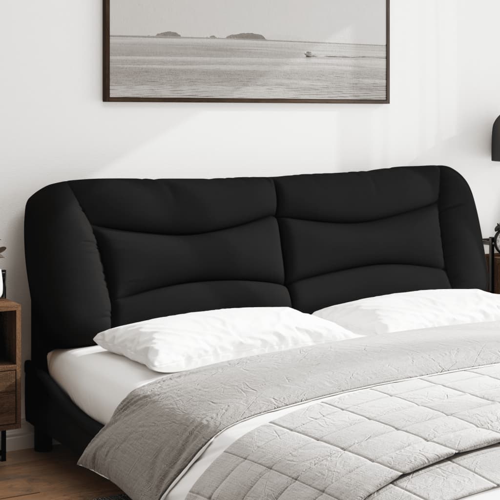 Headboard Cushion "Hvar" Black 180 cm Fabric