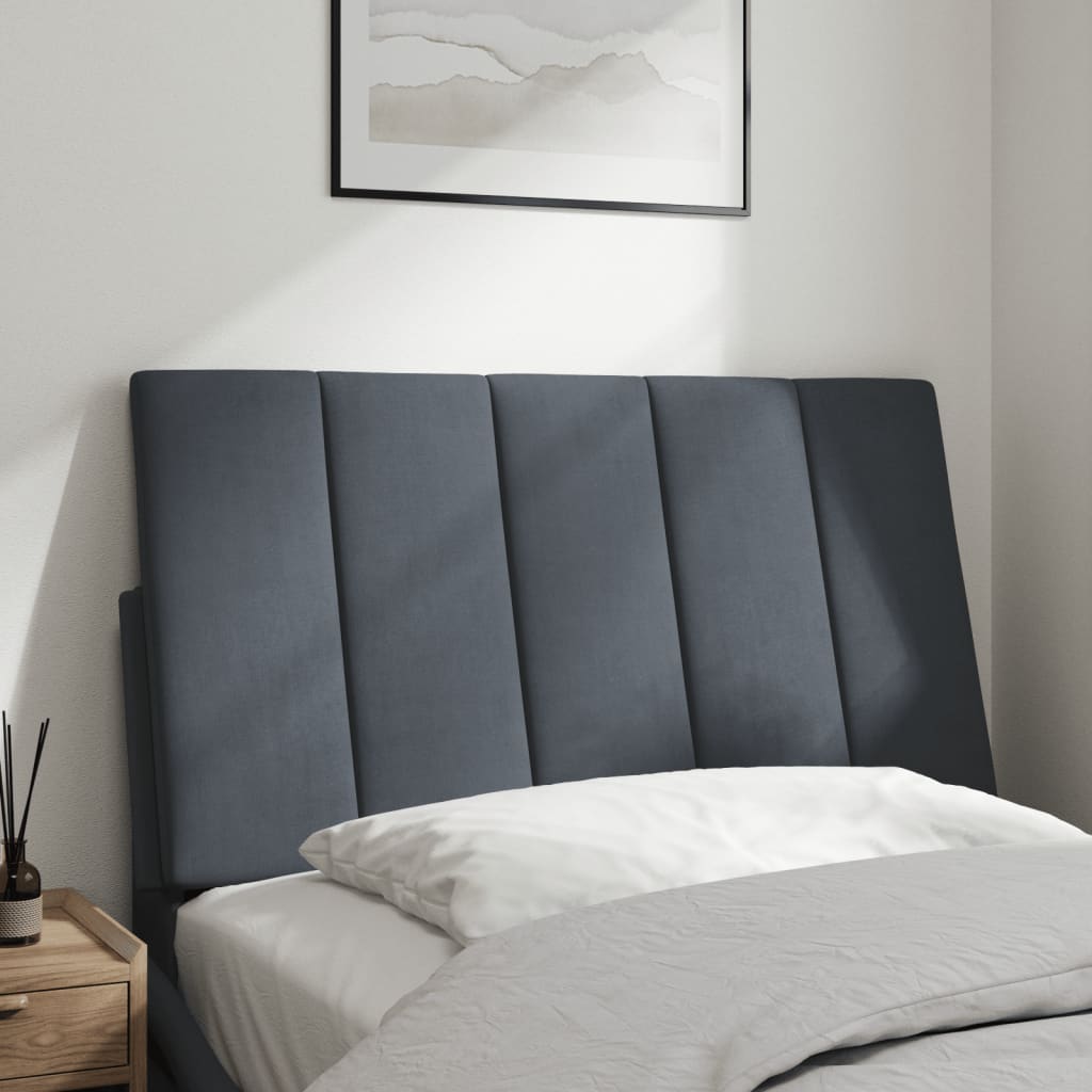 Headboard Cushion "Hanko" Dark Grey 90 cm Velvet