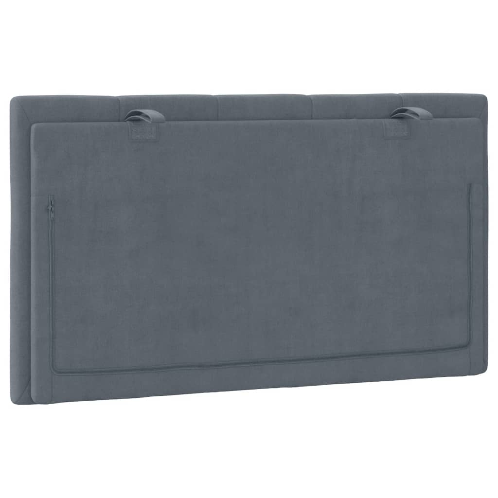 Headboard Cushion "Hanko" Dark Grey 90 cm Velvet