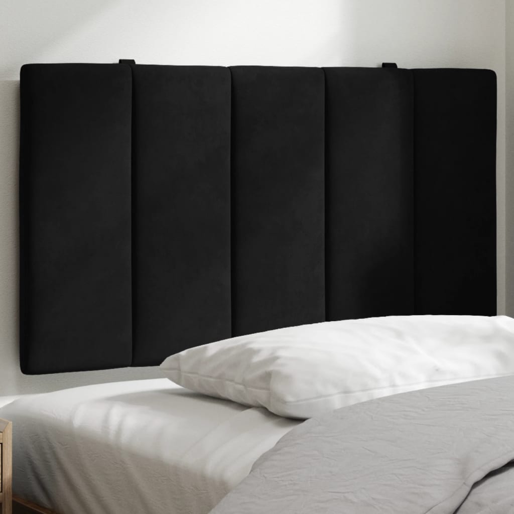 Headboard Cushion "Hanko" Black 90 cm Velvet