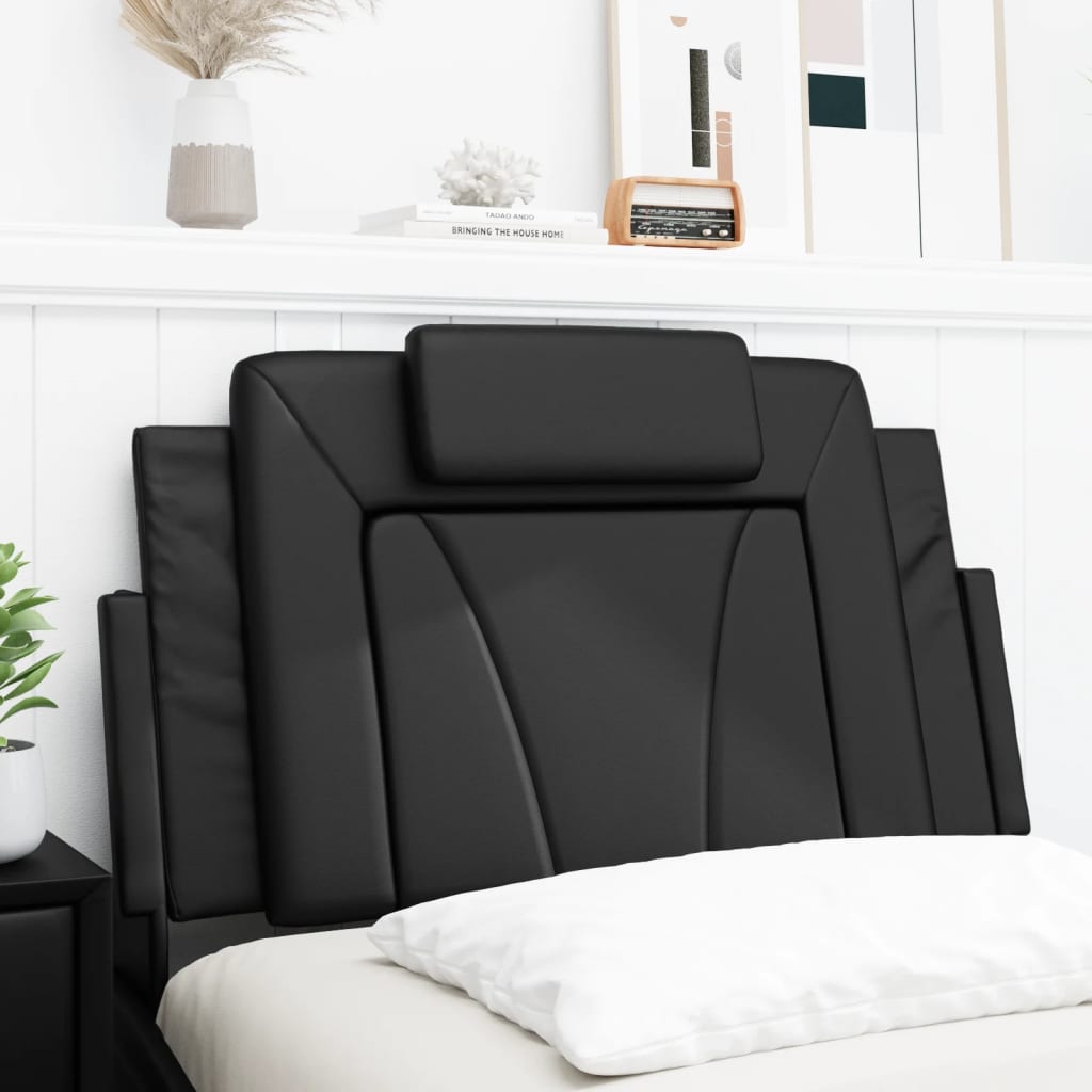 Headboard Cushion "Viana" Black 90 cm Faux Leather