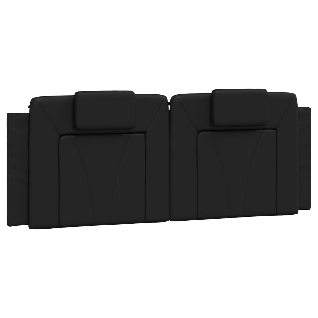 Headboard Cushion "Viana" Black 137 cm Double Faux Leather
