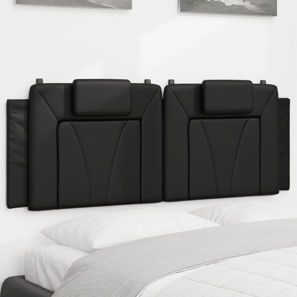 Headboard Cushion "Viana" Black 137 cm Double Faux Leather