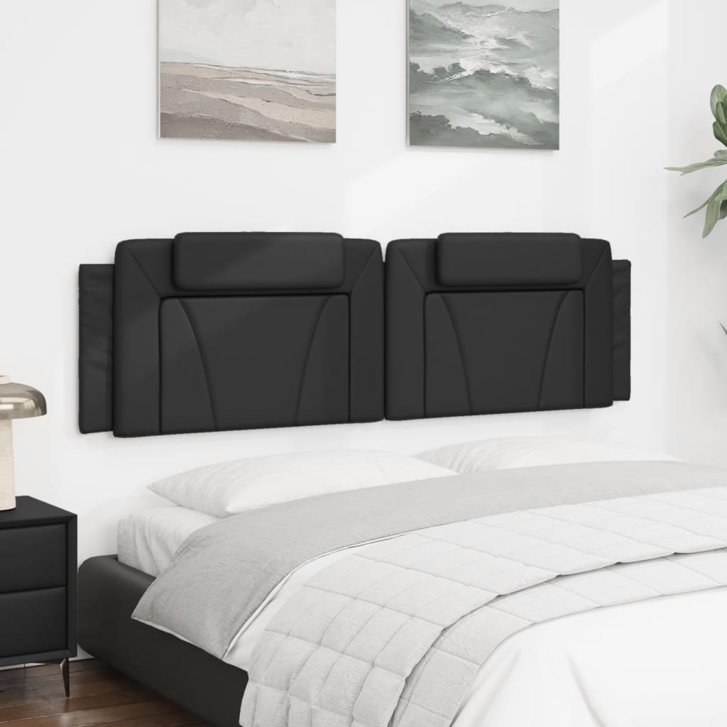 Headboard Cushion "Viana" Black 180 cm Faux Leather