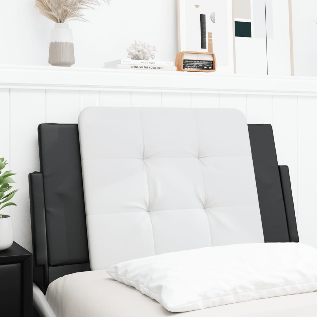 Headboard Cushion "Zadar" Black and White 90 cm Faux Leather