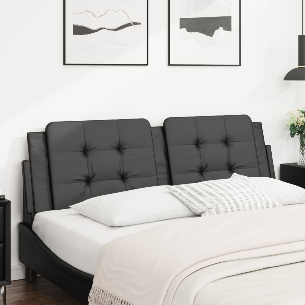 Headboard Cushion "Zadar" Black 153 cm Faux Leather