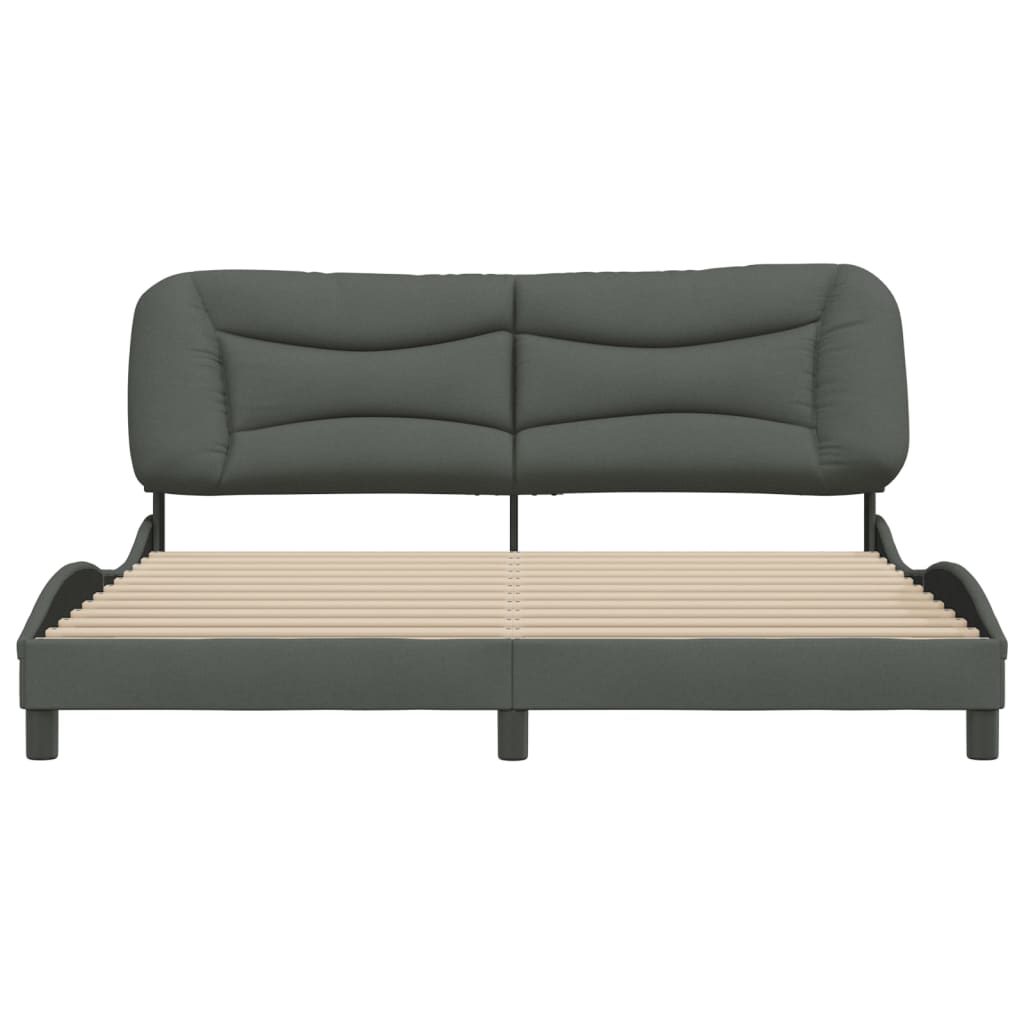 Bed Frame without Mattress "Hvar" Dark Grey 180x200 cm King Fabric