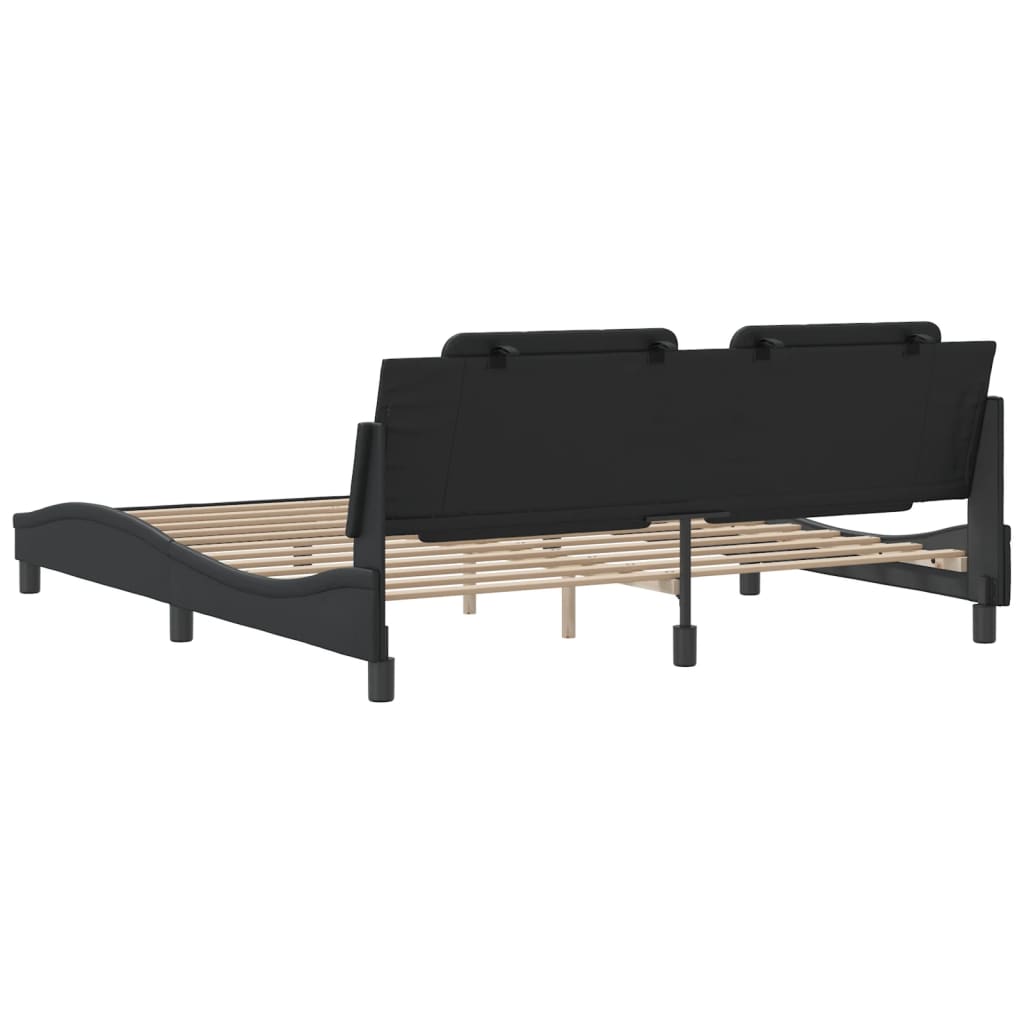 Bed Frame without Mattress "Zadar" Black 180x200 cm King Faux Leather