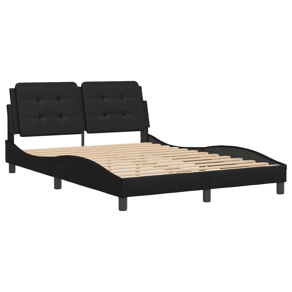Bed Frame without Mattress "Zadar" Black 137x190 cm Double Faux Leather
