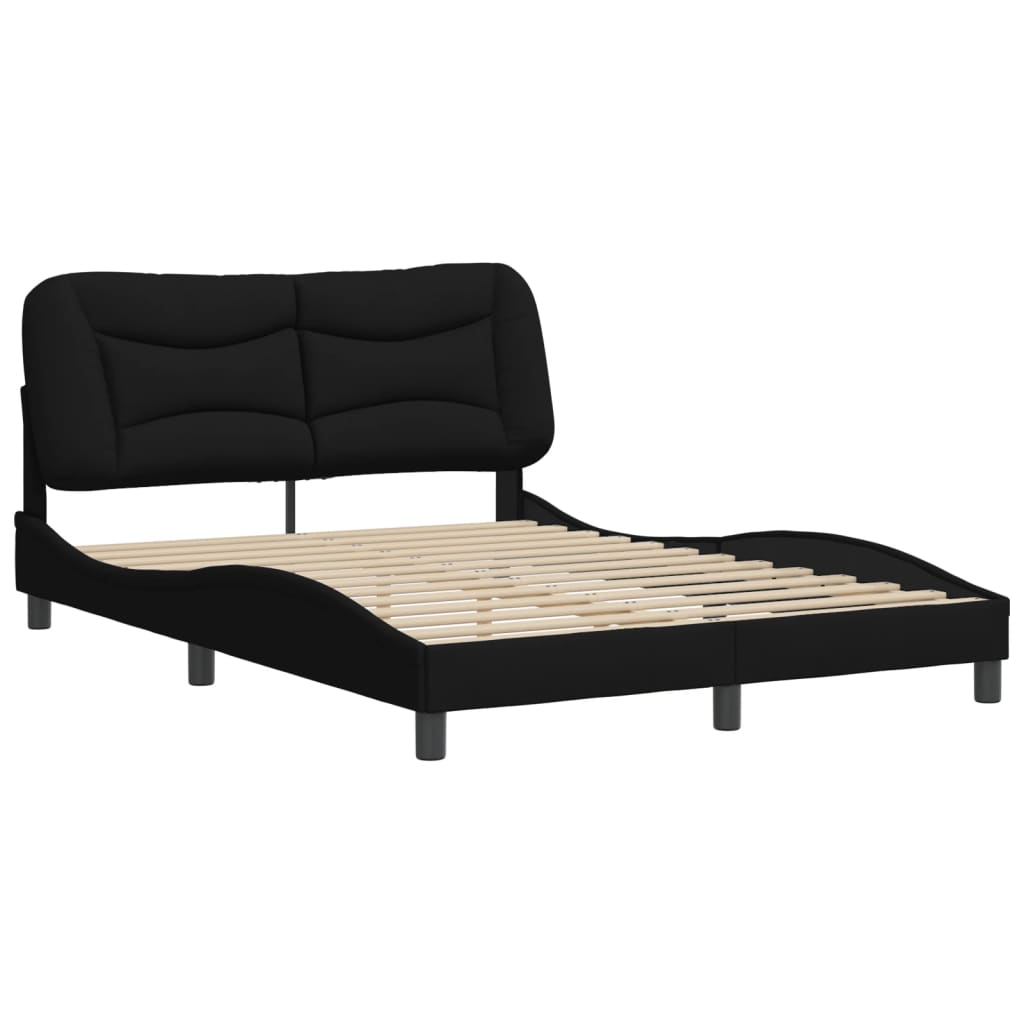 Bed Frame without Mattress "Hvar" Black 152x203 cm Queen Fabric