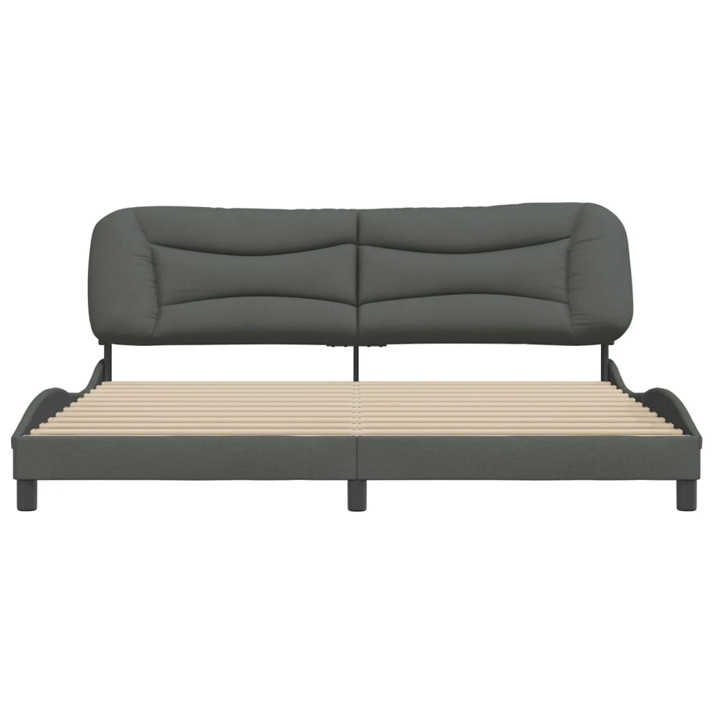 Bed Frame without Mattress "Hvar" Dark Grey 180x200 cm King Fabric