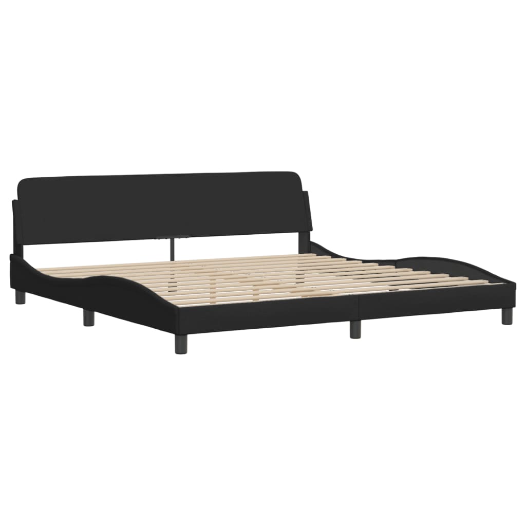 Bed Frame without Mattress "Hvar" Black 180x200 cm King Fabric