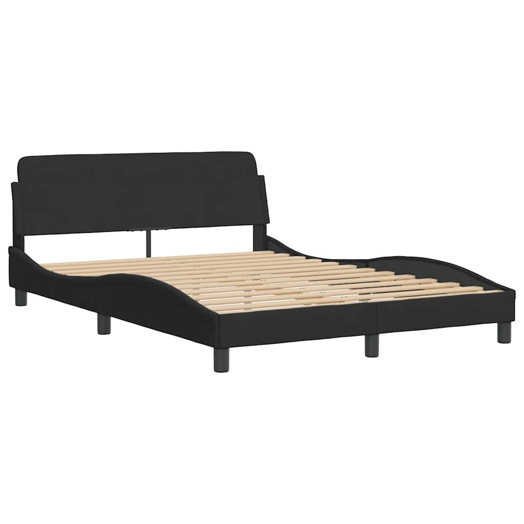 Bed Frame without Mattress Black 137x190 cm Velvet