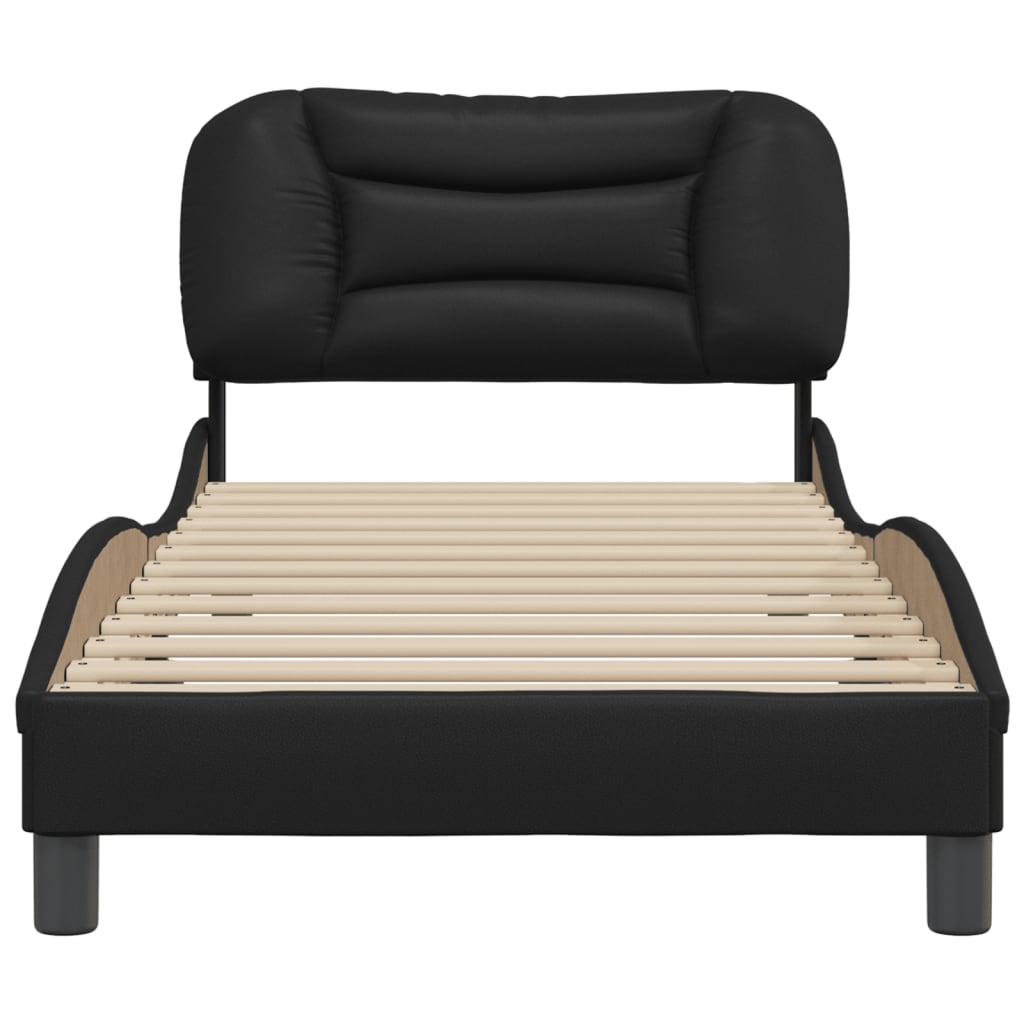 Bed Frame without Mattress "Hvar" Black 90x190 cm Faux Leather